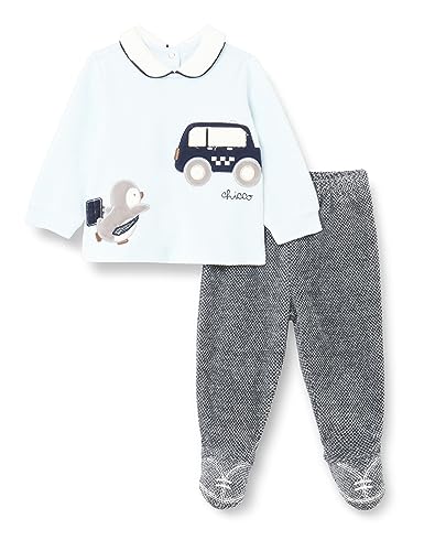 Chicco Baby-Jungen Bandagen und Gamaschen aus Chenille. Schlafanzug für Kinder und Babys, Hellblau, 62 von Chicco