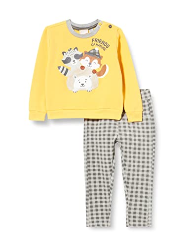 Chicco Baby-Jungen Completo Bambino Felpa + Pantaloni lunghi. Pullover, Gelb und Grau, 92 cm von Chicco