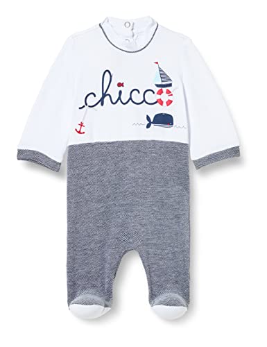 Chicco Baby - Jungen Jumpsuit mit Klappenöffnung und Knöpfen, Weiß (425), 9 Monate von Chicco