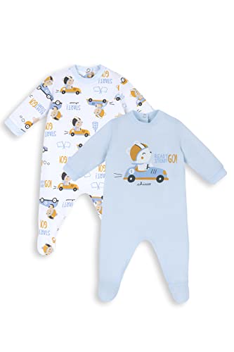 Chicco Set Strampler aus Baumwolle mit Fuß, Schlafanzüge Baby - Unisex, Hellblau, 6 monate (pack of 2) von Chicco