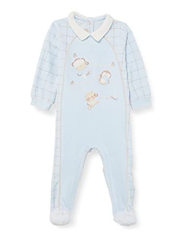 Chicco Baby-Jungen Strampler aus Chenille mit Beinöffnung Kleinkind-Schlafanzge, Blau Und Weiß, 62 von Chicco