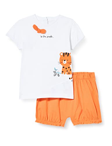 Chicco Baby - Mädchen 2-teiliges Set bestehend aus T-Shirts und kurzen Shorts, Orangefarbig (622), 3 Monate von Chicco