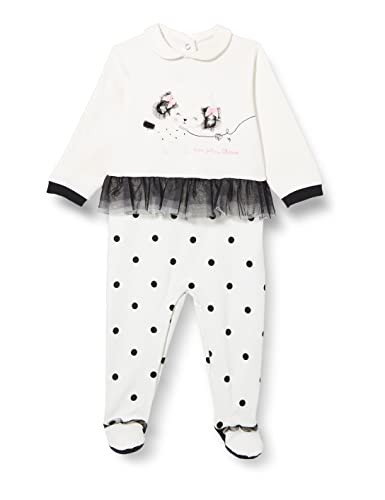 Chicco Baby-Mädchen Babyanzug mit Beinöffnung Strampler mit Beinausschnitt, Schwarz-Weiß, 0 Monate von Chicco