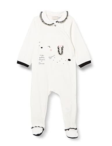 Chicco Baby-Mädchen Babyanzug mit Frontöffnung Kleinkind-Schlafanzge, Schwarz-Weiß, 12 Monate von Chicco