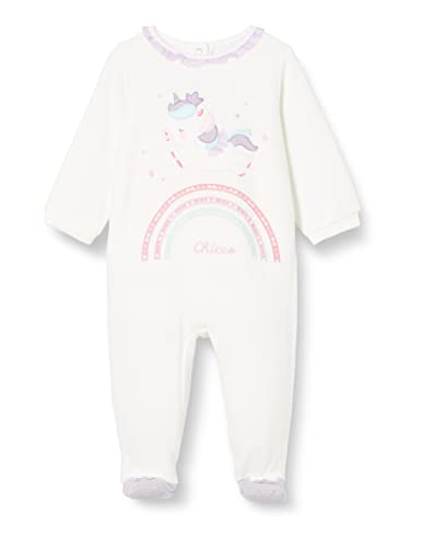 Chicco Baby-Mädchen Babyanzug mit Windelöffnung Kleinkind-Schlafanzge, Weiß Und Lila, 12 Monate von Chicco