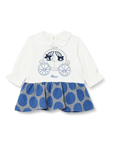 Chicco Baby-Mädchen Langärmliges Kleid Freizeitkleid, Blau Und Grau, 12 Monate von Chicco