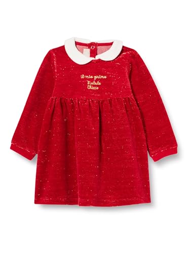 Chicco Baby-Mädchen Langen Ärmeln Lässiges Kleid, Mittelrot, 86 von Chicco