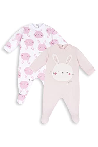 Chicco Set Strampler aus Baumwolle mit Fuß, Schlafanzüge Baby - Unisex, Rose, 12 monate (pack of 2) von Chicco