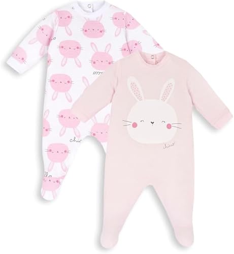 Chicco, Strampler Set mit Fuß aus Baumwolle, Babybekleidung Mädchen, Designed in Italy von Chicco