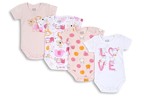 Chicco Set Kurzarm Bodys aus Baumwolle, Body Baby - Unisex, Rose, 0-3 monate (pack of 4) von Chicco