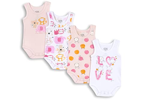 Chicco Baby-Mädchen 4 Body Senza Manica Bettwäsche-Set für Babys und, Rose, 18 Monate (4er Pack) von Chicco