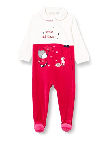 Chicco Baby-Mädchen Strampler aus Chenille mit Frontöffnung Kleinkind-Schlafanzüge, rot, 68 cm von Chicco