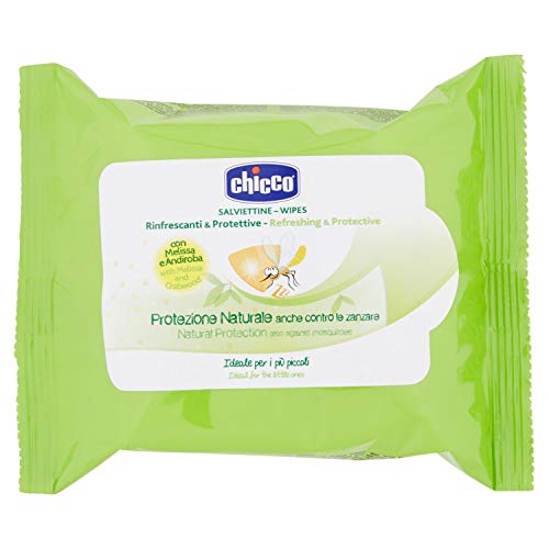 Chicco Einweg-Schutztücher für Kinder, natürlicher Insektenschutz, 20 Stück von Chicco