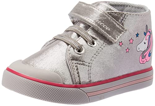 Chicco Jungen Gadielle Stiefelette für Mädchen Krippenschuh, Silber/schwarz, 18 EU von Chicco