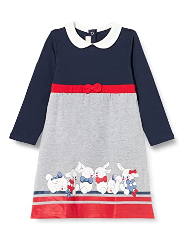 Chicco Mädchen Langärmeliges Kleid mit Kragen, Blau (820), 80 von Chicco