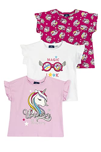 Chicco Set Kurzarm T-Shirt aus Baumwolle, T-shirts Mädchen, Rose, 12 monate (pack of 3) von Chicco