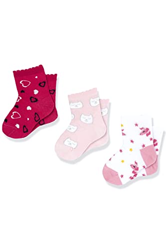 Chicco Set Socken aus Baumwolle, Socken Unisex Kinder, Weiß / Rose, 3-4 jahre (pack of 3) von Chicco