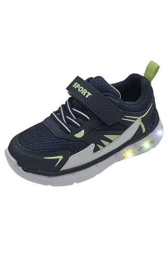 Chicco, Kinderschuhe mit Lichtern, Sneaker mit Bunten Lichtern in der Sohle, mit Elastischen Schnürsenkeln und Klettverschluss, Schuhe für Mädchen und Jungen, Italienisches Design, Blau, 32 EU von Chicco