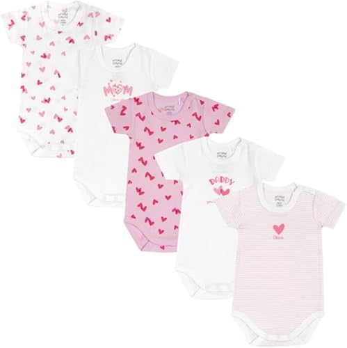 Chicco, Body für Neugeborene, Set aus 5 Kurzarm-Bodys aus 100% Baumwolle, Unisex Baby und Mädchen 0-24 Monate, Designed in Italy von Chicco