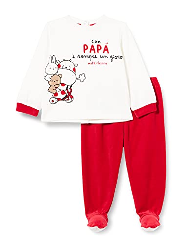 Chicco Unisex Baby 2-teiliges Set T-Shirt und Lange Hosen Pyjamaset, Rot Und Weiß, 50 von Chicco
