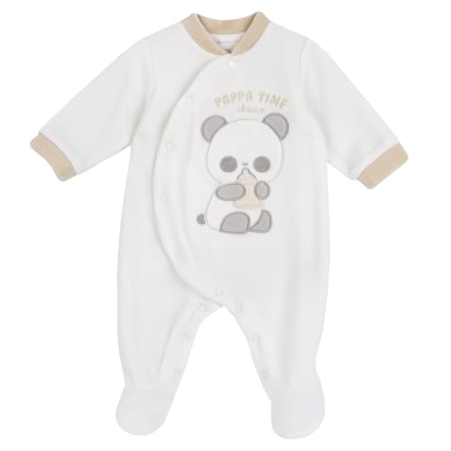 Chicco Unisex Baby Jumpsuit aus Chenille mit Frontöffnung Bottone, Weiß (4), 9 Monate von Chicco