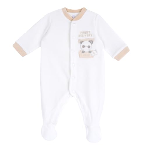 Chicco Unisex Baby Jumpsuit aus Chenille mit Frontöffnung Bottone, Weiß (5)0m, 0 Monate von Chicco