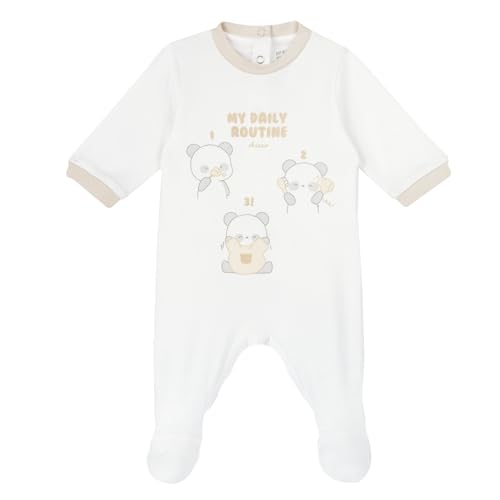 Chicco Unisex Baby Overall mit Klappenöffnung Bottone, Weiß (1), 0 Monate von Chicco