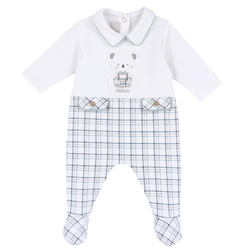Chicco Unisex Baby Overall mit Klappenöffnung Bottone, Weiß (2), 3 Monate von Chicco