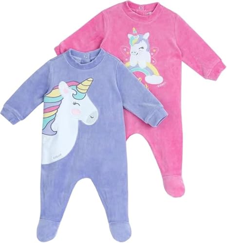 Chicco Unisex Baby Set Tutine In Ciniglia Con Piedino winterstrampler, violett, 0 Monate (2er Pack) von Chicco
