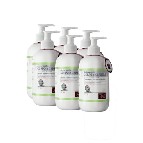 Reisflocken 6 Flaschen Körper- und Haarreiniger 400 ml mit Dosierer, geeignet für Kinder 100% recycelte Flasche von Chicco