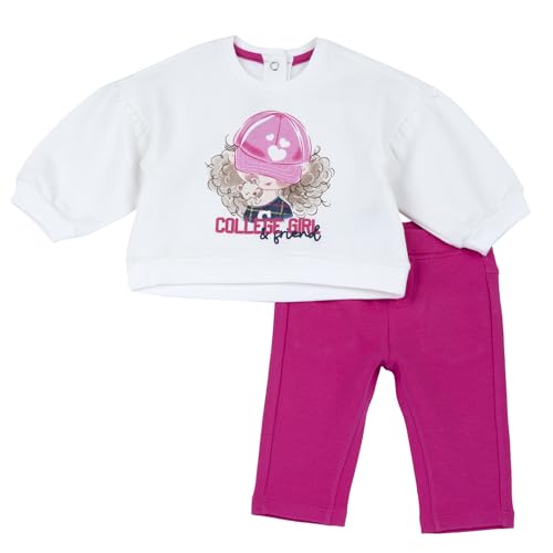chico Baby - Mädchen Zweiteiliges Outfit: Leggings und Sweatshirt Jogginganzug, Fuchsie (2), 1M von Chicco
