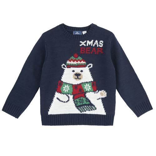 chico Unisex Kinder Weihnachtsstrickpullover Hose, Blau, 5A von Chicco