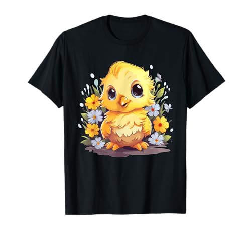 Süßes Küken mit Blumen I Kids Chick T-Shirt von Chick Art I Baby Chick I Cartoon Chick