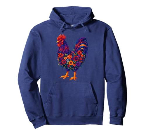 Bunte Hühner-Blumen, Hühnerliebhaber, Tierbauer, Frauen Pullover Hoodie von Chicken Floral Art Graphic Apparel For Girls Women