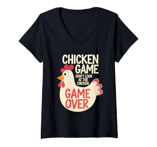 Damen Chicken Game Schau dir das Chicken Game Over nicht an T-Shirt mit V-Ausschnitt Damen Chicken Game Schau dir das Chicken Game Over nicht an T-Shirt mit V-Ausschnitt von Chicken Game Don't Look At The Chicken Game Over