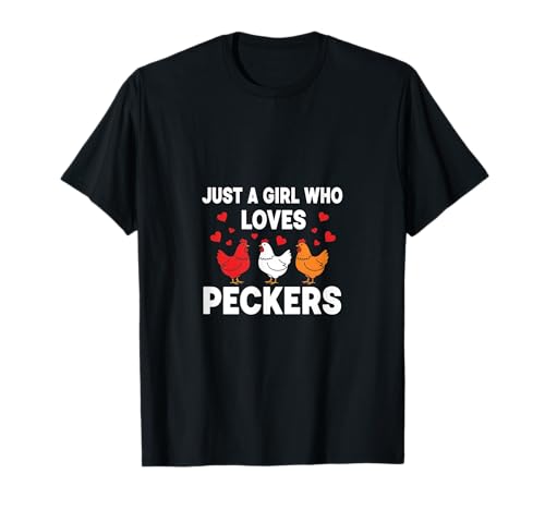 Nur EIN Mädchen, das Peckers Farm Animal Lover liebt T-Shirt Nur EIN Mädchen, das Peckers Farm Animal Lover liebt T-Shirt von Chicken Humor Jokes Funny Homestead Farm