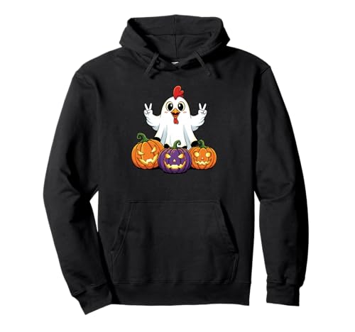 Lustiges Huhn Geist Kürbis Boo Halloween Kinder Herren Damen Pullover Hoodie von Chicken Lovers Halloween Ghost Pumpkin Outfits