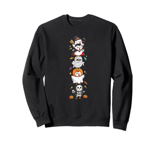 Lustiges Huhn Hexe Vampir Geist Halloween Kinder Herren Damen Sweatshirt von Chicken Lovers Halloween Skeleton Mummy Outfits