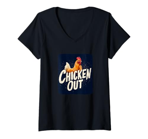Damen Tolles Huhn-Zitat T-Shirt mit V-Ausschnitt Damen Tolles Huhn-Zitat T-Shirt mit V-Ausschnitt von Chicken Out Outfit