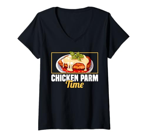 Damen Chicken Parm Time Lover T-Shirt mit V-Ausschnitt Damen Chicken Parm Time Lover T-Shirt mit V-Ausschnitt von Chicken Parm Liebhaber Design Idee
