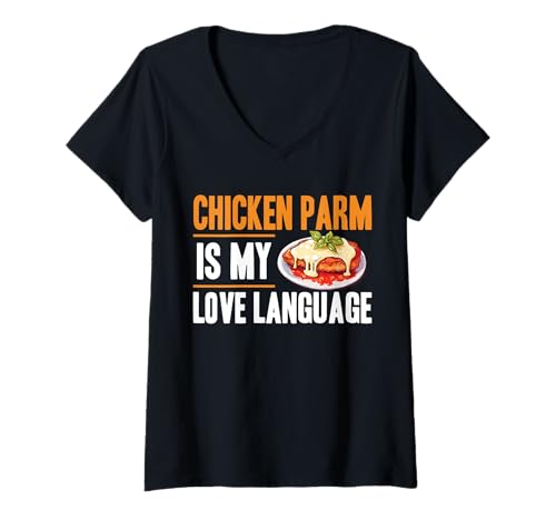 Damen Chicken Parm is My Love Language Chicken Parm Lover T-Shirt mit V-Ausschnitt Damen Chicken Parm is My Love Language Chicken Parm Lover T-Shirt mit V-Ausschnitt von Chicken Parm Liebhaber Design Idee