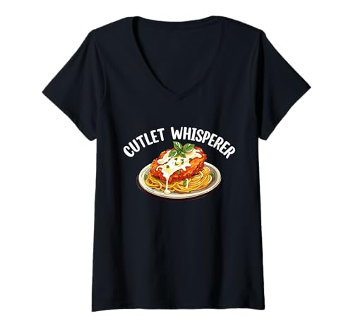Damen Cutlet Whisperer Chicken Parm Lover T-Shirt mit V-Ausschnitt Damen Cutlet Whisperer Chicken Parm Lover T-Shirt mit V-Ausschnitt von Chicken Parm Liebhaber Design Idee