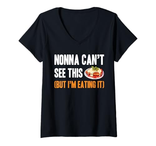Damen Nonna Cant See This Chicken Parm Lover T-Shirt mit V-Ausschnitt Damen Nonna Cant See This Chicken Parm Lover T-Shirt mit V-Ausschnitt von Chicken Parm Liebhaber Design Idee