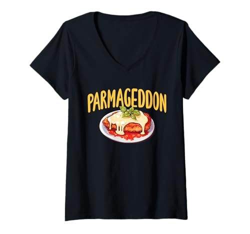 Damen Parmageddon Chicken Parm Lover T-Shirt mit V-Ausschnitt von Chicken Parm Liebhaber Design Idee