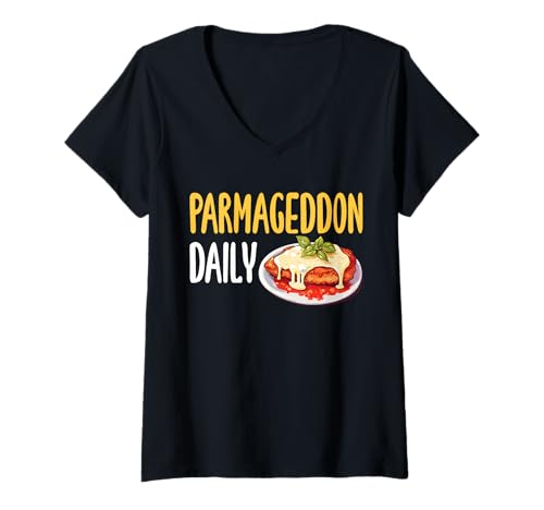 Damen Parmageddon Daily Chicken Parm Lover T-Shirt mit V-Ausschnitt Damen Parmageddon Daily Chicken Parm Lover T-Shirt mit V-Ausschnitt von Chicken Parm Liebhaber Design Idee