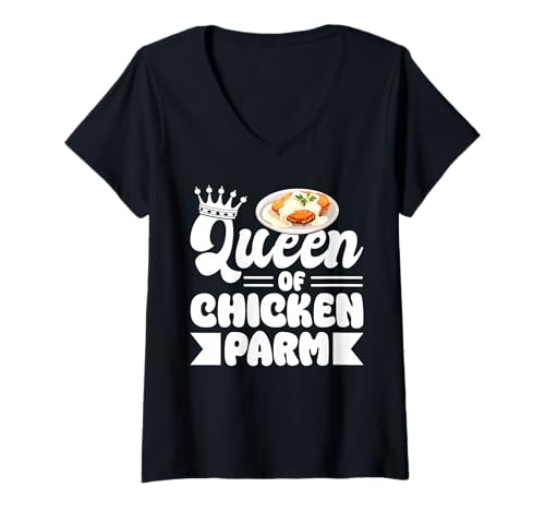 Damen Queen of The Chicken Parm Lover T-Shirt mit V-Ausschnitt Damen Queen of The Chicken Parm Lover T-Shirt mit V-Ausschnitt von Chicken Parm Liebhaber Design Idee