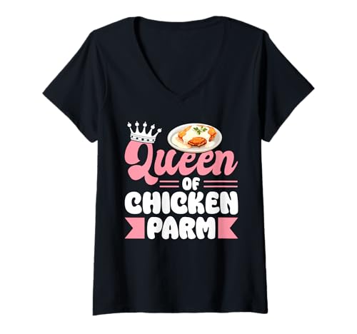 Damen Queen of The Chicken Parm Lover T-Shirt mit V-Ausschnitt Damen Queen of The Chicken Parm Lover T-Shirt mit V-Ausschnitt von Chicken Parm Liebhaber Design Idee
