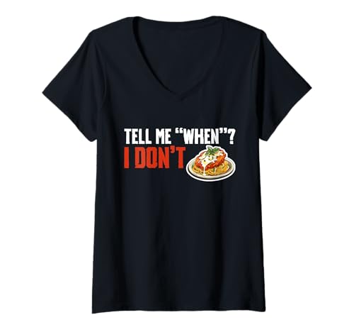 Damen Tell Me When I Dont Chicken Parm Lover T-Shirt mit V-Ausschnitt Damen Tell Me When I Dont Chicken Parm Lover T-Shirt mit V-Ausschnitt von Chicken Parm Liebhaber Design Idee