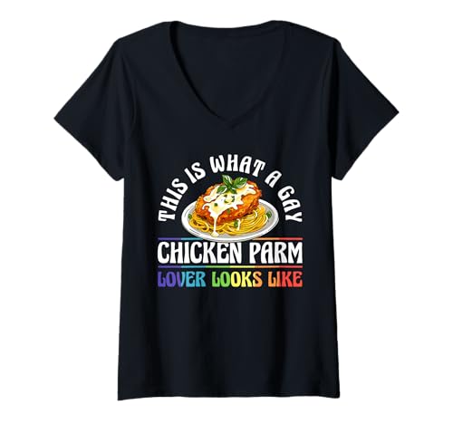 Damen This is What A Gay Chicken Parm Lover Looks Like LGBT T-Shirt mit V-Ausschnitt Damen This is What A Gay Chicken Parm Lover Looks Like LGBT T-Shirt mit V-Ausschnitt von Chicken Parm Liebhaber Design Idee