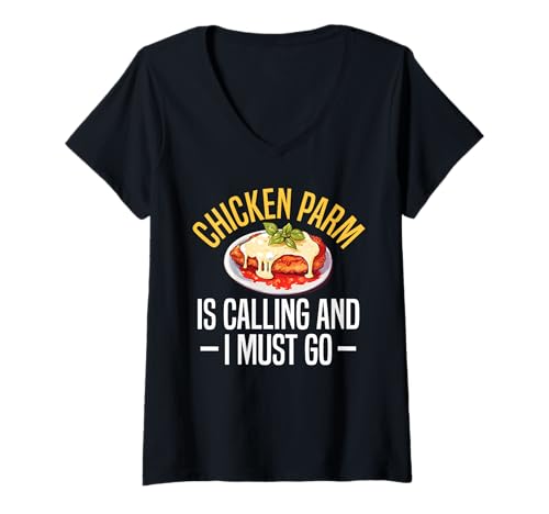 Damen Chicken Parm is Calling and I Must Go T-Shirt mit V-Ausschnitt Damen Chicken Parm is Calling and I Must Go T-Shirt mit V-Ausschnitt von Chicken Parm Liebhaber Designs Idee